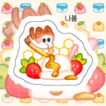 플레인 허니 그릭요거트냥 도무송 스티커 : 나봄 상점