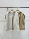 세일 헤브 뒷비조 핸드 베스트 라운드넥 루즈핏 핸드메이드 코트 조끼 오트 카멜 : 더 에르넬