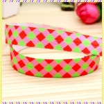 5/8 인치 접이식 탄성 FOE 격자 무늬 프린트 머리띠, DIY 장식,  P4338 : 정민탑텐물류