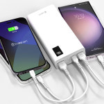 큐브온 PD 20W고속 충전 20000mAh 보조 배터리 LED잔량 숫자표시 C타입 케이블 + 8핀 젠더 : 큐브온