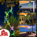 태양열 풍력 차임 램프 색상 변경 방수 야외 장식 조명 정원 잔디 : 일글로리