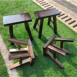 구식나무의자 설치가 필요없는 낮은 스툴 의자 30cm 통나무목재길이24폭15높이232의자 : 홈n글로벌