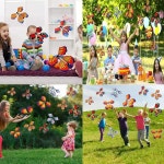 컬러 매직 플라잉 나비 고무 밴드 와인드 업 장난감  책갈피 선물 파티 서프라이즈 결혼식 20 개 : 천마산통합상사