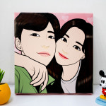 팝아트 초상화 여자친구 생일선물 남자친구 캐리커쳐 커플그림액자 화이트프레임1호 : 비비앤팝