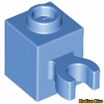 레고 브릭 Brick 1 x 1 with Open O Clip (Vertical Grip) 60475 Medium Blue : 아이엠브릭
