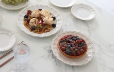 티니블랑 미뉴엣 도자기 그릇 원형접시 카페 한식 양식 디저트 접시 : 센트럴 마켓