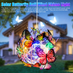 태양열 발전 걸이식 나비 공 바람 차임등 풍경 램프 색상 변경 방수 태양광 조명 : 일글로리