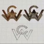 18K CW 창운 이니셜뱃지 다이아 뺏지 로고 포인트 디자인 금배지 쥬얼리캐드 원본 제작 : 코디젬쥬얼리 기업제품 제작