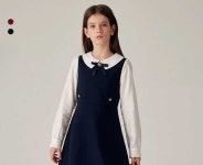 빅네임 화동드레스 결혼식학생원피스 원피스 깔끔한 네이비/59 120cm(120cm) : 빅네임마켓