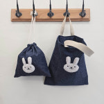handmade 데님 방수파우치 에코백 토끼 곰돌이 뽀글이 학원가방 보조가방 여행파우치 : 자수하루