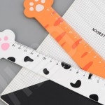 학생자 나무자 컬러자 다용도 학생용 15cm 1p 고양이발 화이트 : 치커리샐러드