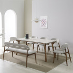 리빙룸가구 에리카 애쉬원목 4인용 6인용 세라믹 식탁세트 18T양면 포세린 : 리빙룸가구