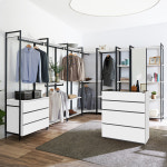 동서가구 디케로 철제 스틸 드레스룸 시스템 행거 400, 선반형, 그레이 : 주식회사 동서가구