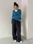 와이드 절개 팬츠 : CHAEON