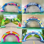 대형 풍선 문 에어 아치 벌룬 입구 공기 팽창식 장식 행사장 축제 4m 정사각형 다채로운 문 : 매일건강한몰