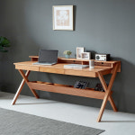 [클리어런스] 이스테지아 원목 그루 수납 디자인 책상 (1200 1600 1800) : 디자이너스룸