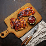 마호가니 원목나무 사각 도마 캠핑 음식 플레이팅 : 더아로마켓