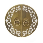 옛날문고리 레트로 핸들 골동품 빈티지 인테리어 도어 한옥 전통 옛집 고리 황동 12cm : 클릭카트77