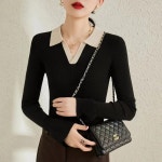 여성가을 슬림핏 카라넥 니트 스웨터 니트티 캐주얼 HCC1017cg7 : 한국동형 주식회사