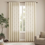 진찬 린넨 커튼 84인치 길이 자수 플로럴 컨트리 농장 거실용 커튼 러스틱 로드 포켓 백 탭 세미 쉬어 윈도우 커튼 드레이프 내추럴 침실 커튼, 2... 