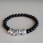 오닉스 원석 비휴 실버 남자팔찌 : 쁘띠메이