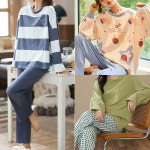 겨울 여자 극세사 바지 잠옷 홈웨어 파자마 라운지웨어 여성 실내복 이지 상하의 세트 : 내마우스