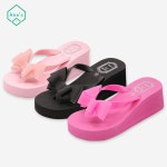 슬리퍼 쪼리 이쁜 조리 편한 여성 바캉스 리본통굽 샌들 : 에이치에스이몰