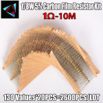 저항기 키트 팩 10MOHM 필름 로트 130VALUESX20PCS 모듬 1/8W 5퍼 2600 당 1R : 행쇼물류19