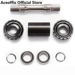 호환  Aceoffix 티타늄 합금 차축 412 로드 바이크 MTB용 스퀘어 홀 크랭크 자전거 하단 브래킷 103mm 107mm 110mm 113mm 116mm 119mm... 