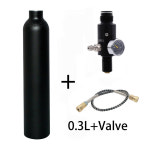 TUXING 충전 실린더 3000PSI 고압 알루미늄 산소 0 1 30MPA 5 밸브 3L 300CC 에어탱크 병 조절 CO2 M18 : 행쇼물류29