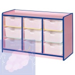 GS 어린이바구니장 바구니교구장 하얀바구니 9인용 어린이집교구 유치원사물함 안전교구 : 포도송송이