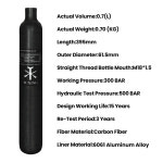 TUXING 다이빙 실린더 1 HPA M18 에어탱크 고압 4500PSI 병 7L 스쿠버 5 700CC 300BAR 0 : 행쇼물류29