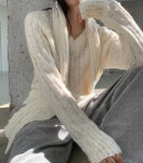 가을 유니크 브이넥 오버핏 타이 머플러 세트 니트 : 윈썸플린트