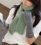 뜨개질 DIY 크리미 변형고무뜨기 브리오쉬 목도리 뜨기 뜨개질 키트 (초보용 영상포함) : 할로니팅