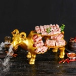 소고기접시 소모양 플레이팅 육회 드라이아이스 돼지고기 오마카세그릇 A : 바이어블비2