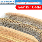 탄소 필름 저항기 5% 1/4W 1R-10M 0R 10R 22R 47R 100R 220R 470R 1K 3.3K 10K 47K 100K 220K 47 100 150 옴 0.25W : 수정공구3