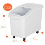 업소용 밀가루통 대용량 가루 쌀통 이동식 잡곡 보관 1. 슬라이드 100L F8889+대삽 : 윤셀로