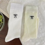 메리제인양말 시스루 골지삭스 중목 루즈핏 리본 스타킹 : 마켓야무진