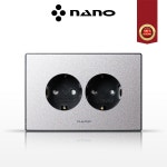나노 아트2 펄그레이 1개용 2구 가로 콘센트 : 반디 스토어