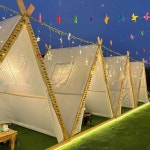 삼각 텐트 티피 오두막 우드 스튜디오 촬영 조립식 2x2m 베이지 옥스포드 4인용 : 와우써니네상점