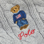 폴로 랄프로렌 목도리 폴로베어 자수 케이블 니트 울 머플러 그레이 PC1036 032 : 베리미우