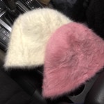 H9661 겨울 앙고라 러블리 버킷햇 벙거지모자 털모자 꾸안꾸 귀여운 비니(3/C) : ROSY CABINET