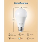듀엔윌스 4팩 A19 LED 전구, 1500LM, 3000K 소프트 웜 에너지 절약 14W(100W 등가) E26 중형 나사 베이스, 비조광성, UL 목록 : 더엠제이쇼핑