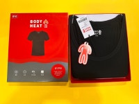 1 P/ 115 120호/ BYC 보디히트 U넥남 반팔티 0121/ 블랙 발열 기능성 요거다 : spoon
