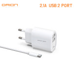 [인씨네] 1+1 드리온 2.1A 가정용충전기 USB 2구 삼성 갤럭시 C타입 케이블 분리형 화이트 아이폰 15 16 호환 : 인씨네