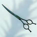 (샘플)마단코리아 커브가위CV-G3750 그린티타늄코팅 7.5인치(25도)  일제 고급철판  무게감을 원하시는분 적합!! : 왈왈쇼핑