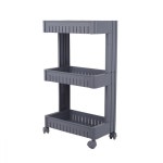 편한 이동식 바퀴 중형 수납 선반 3단 그레이 공간 활용 욕실 부엌 다용도 정리 트레이 : 라이브옥션 스토어