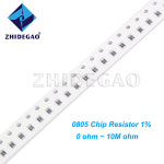 5000PCS 0805 저항기 SMD 정확도 1% 0R  10M 옴 1K 2.2K 10K 100K 1R 10R 100R 150R 220R 330R 1M : 수정공구3