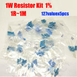 1 w 금속 필름 127valuesx5pcs  635 pcs 저항기 키트 1r  1 m 저항기 팩 : 수정공구3