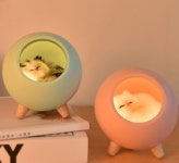 헤이빌리 고양이 LED 무드등 핑크 : 데이먼 주식회사